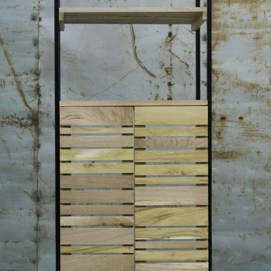 Uși cu lamele din lemn - vedere frontală