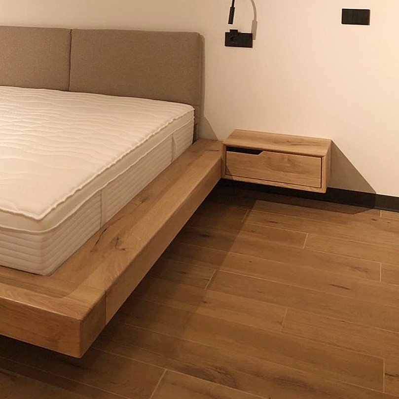 Solid wooden cantilevered bedfreame